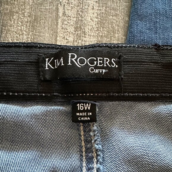 Kim Rogers Women’s 16W‎ Curvy Fit Pull-On Jeggings Blue Stretch Denim Slim Leg - Picture 3 of 7